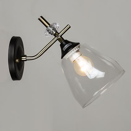 Бра N5296/1W AB+BK бронза/черный 1х60W E27 h220, QH22 У2